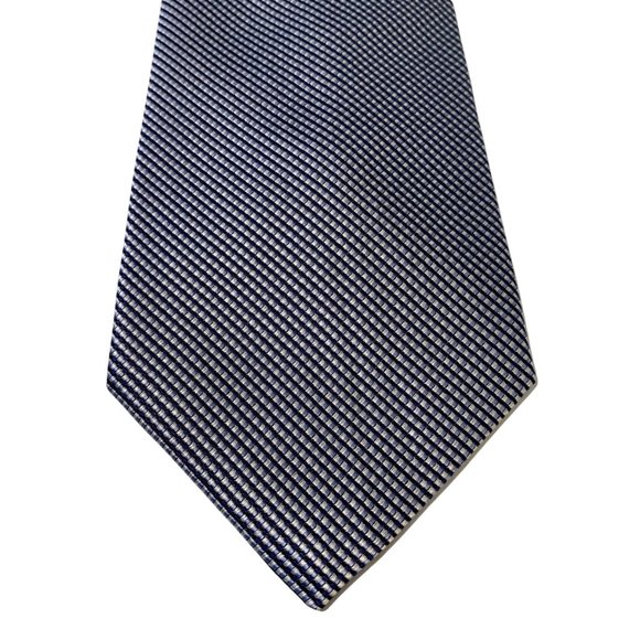 WEATHERPROOF Dark Blue Textured 100% Silk Tie | 57.5" | Men's, Classic, Work - Picture 4 of 7